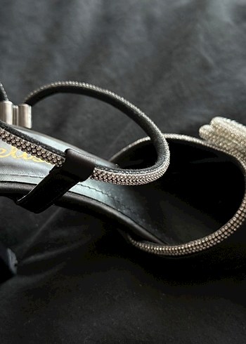 Siyah Saten Abiye Topuklu Ayakkabi - Görsel 12