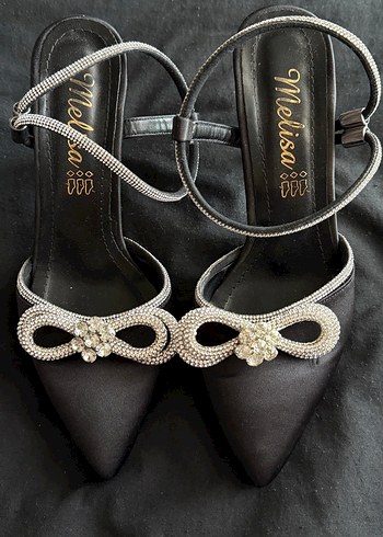 Siyah Saten Abiye Topuklu Ayakkabi - Görsel 10