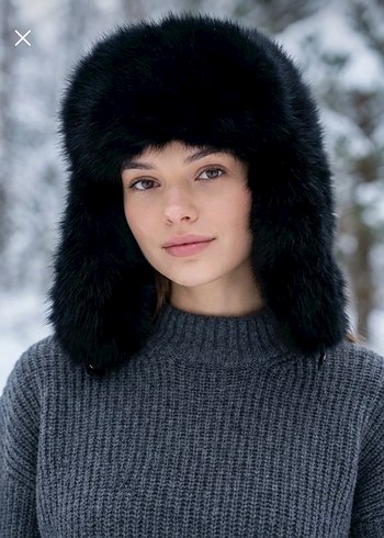 Yoğun Tüylü kürk Şapka Siyah - Görsel 2