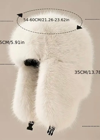 Yoğun Tüylü kürk Şapka Siyah - Görsel 7