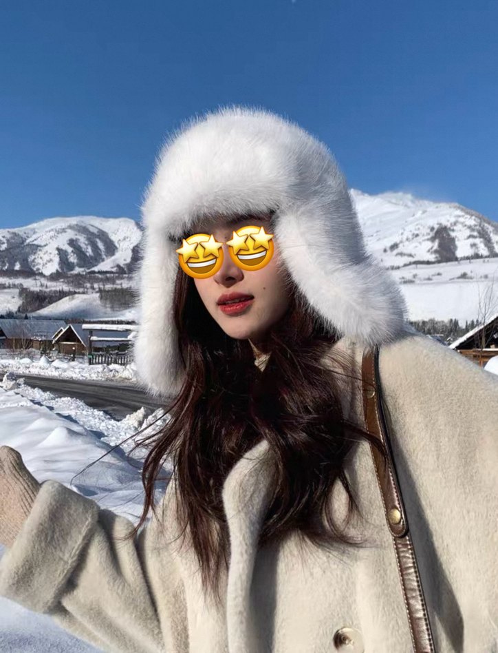 Yoğun Tüylü kürk Şapka Siyah - Görsel 4