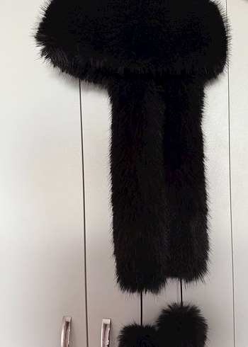 Siyah Kürklü Kadın Şapka Ayarlanabilir - Görsel 6