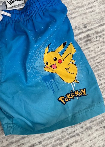 7 Yaş Beden mavi Renk Lcwaikiki Renkli Pokemon Baskılı Erkek mayo 6-7 yaş