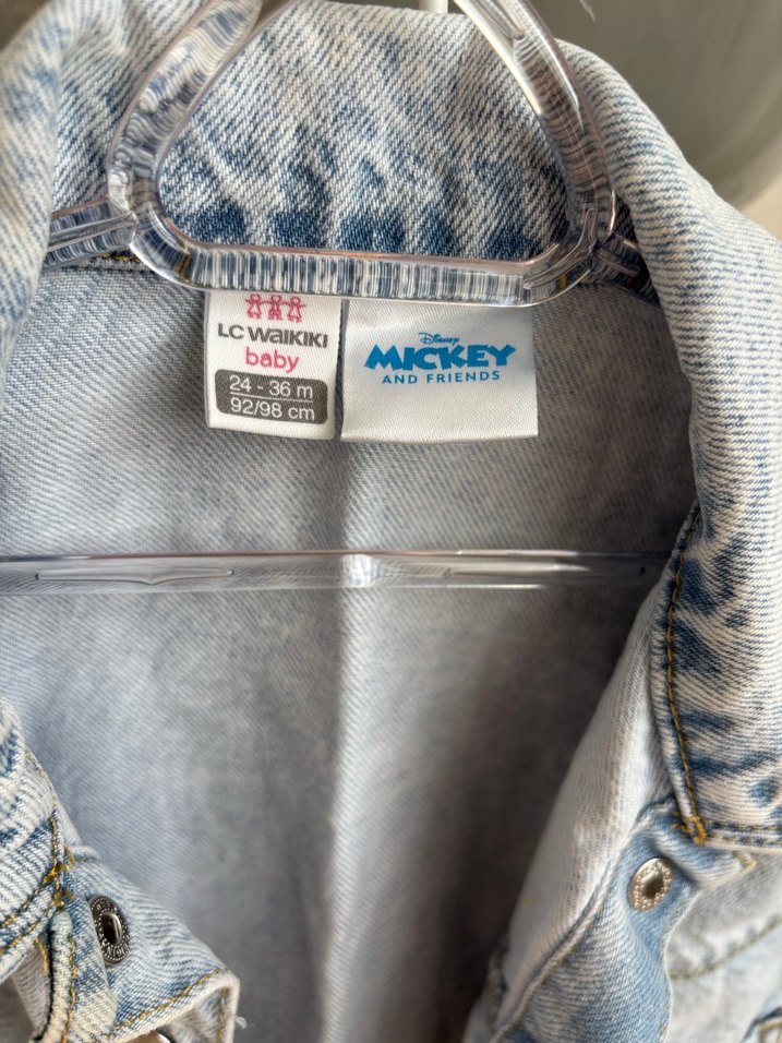 Mavi Kız Kot Ceket Düğmeli Cepli - Görsel 3