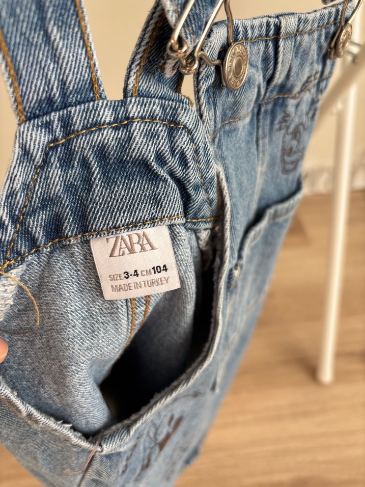 Kız Çocuk Kot Elbise Mickey Desenli - Görsel 2