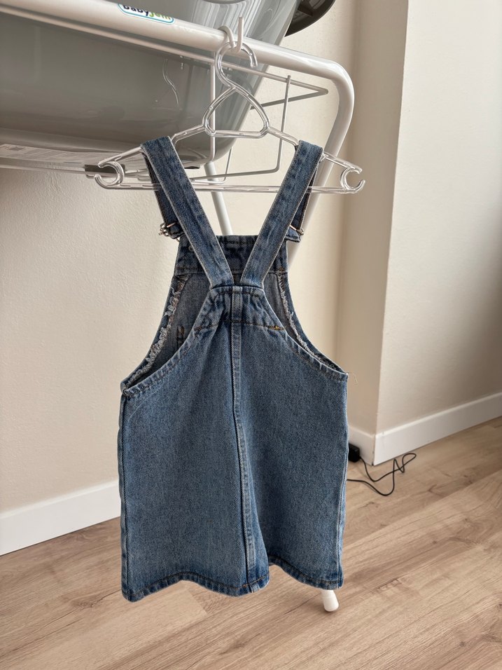 Kız Çocuk Kot Elbise Mickey Desenli - Görsel 3