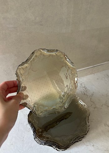 Bohem Tarzı Kahverengi Gri Tabak Seti - Görsel 2