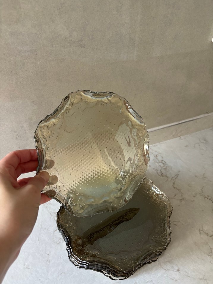 Bohem Tarzı Kahverengi Gri Tabak Seti - Görsel 2