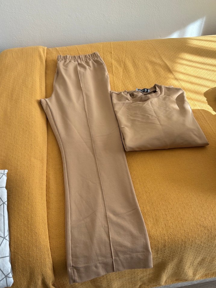 Bej Kadın Midi Kumaş Pantolon - Görsel 2