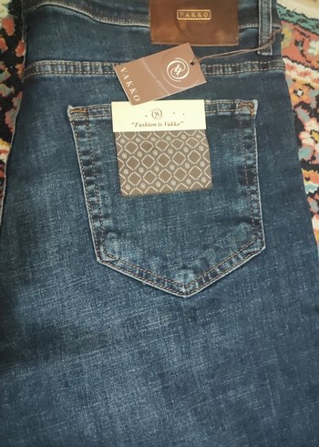 Vakko Koyu Mavi Denim Jean Pantolon