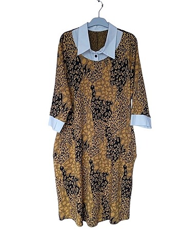 Özel tasarım oversize leopar elbise yeni 