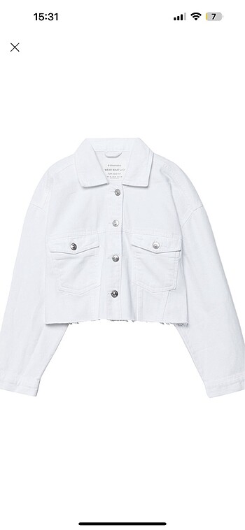 Crop denim ceket