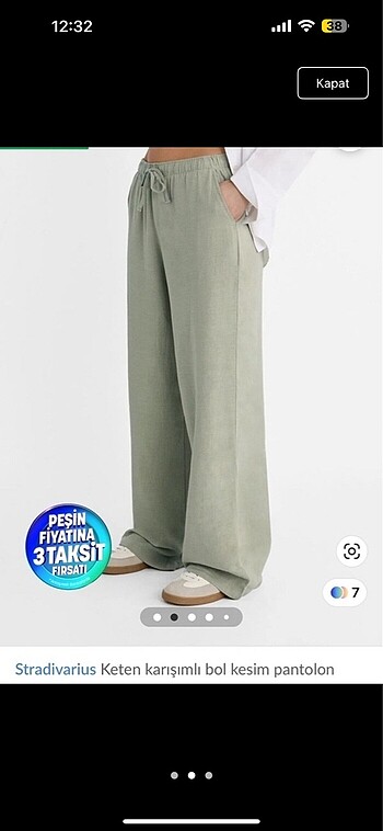 Stradivarius Keten pantolon