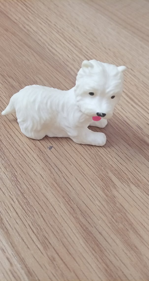 Beyaz Pastel Köpek Figürin - Görsel 2