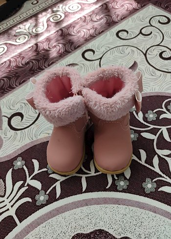 21 Beden pembe Renk Peluş Detaylı Pembe Kız Botu