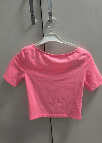 pembe crop tişört - Görsel 3