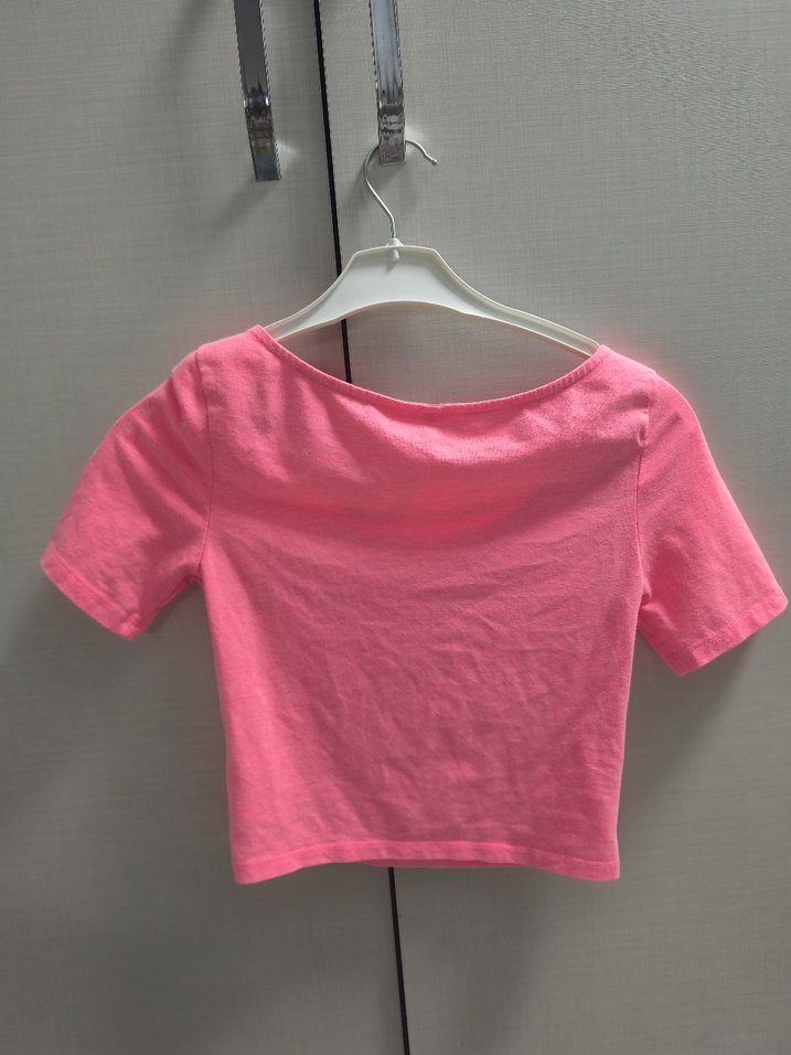 pembe crop tişört - Görsel 3
