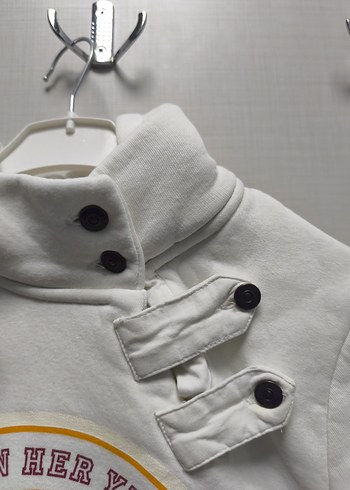 Düğmeli Beyaz Galatasaray Sweatshirt - Görsel 6