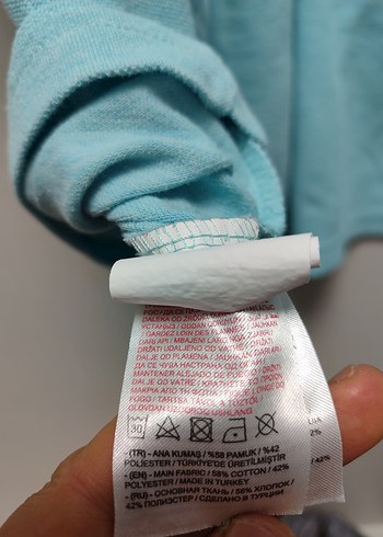 Mavi Pamuklu Kısa Kollu Polo Tişört - Görsel 7