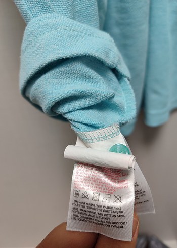 Mavi Pamuklu Kısa Kollu Polo Tişört - Görsel 9