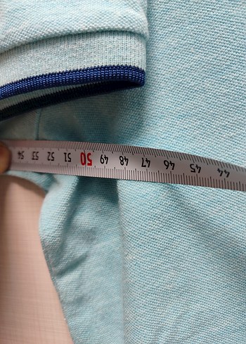 Mavi Pamuklu Kısa Kollu Polo Tişört - Görsel 11