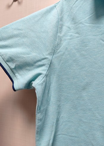 Mavi Pamuklu Kısa Kollu Polo Tişört - Görsel 5