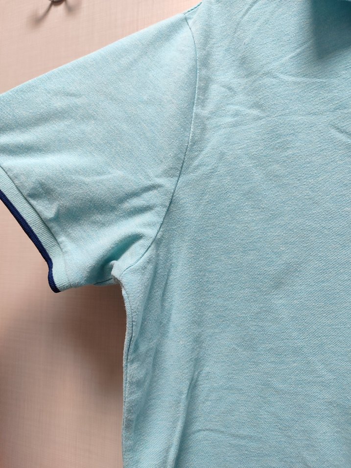 Mavi Pamuklu Kısa Kollu Polo Tişört - Görsel 5