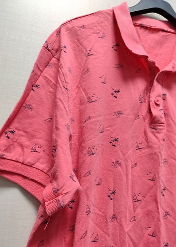 Pembe Desenli Kısa Kollu Polo Tişört - Görsel 4