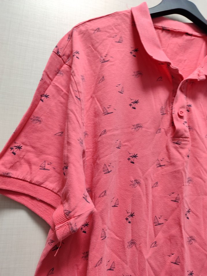 Pembe Desenli Kısa Kollu Polo Tişört - Görsel 4