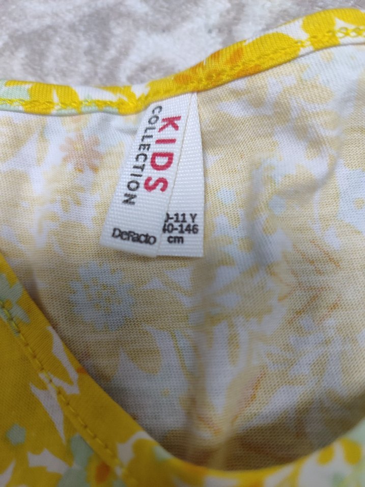 Sarı Kolsuz Kız Çocuk Elbisesi - Görsel 3