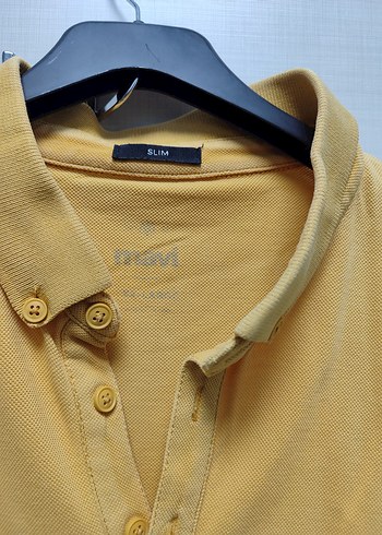 Erkek Sarı Düğmeli Polo Tişört - Görsel 2