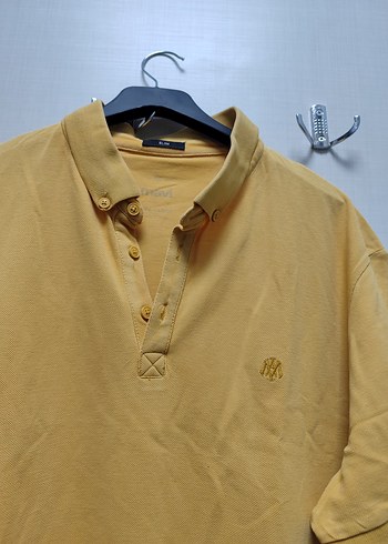 Erkek Sarı Düğmeli Polo Tişört - Görsel 3