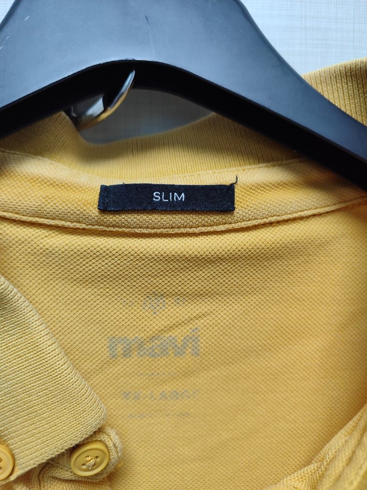 Erkek Sarı Düğmeli Polo Tişört - Görsel 4