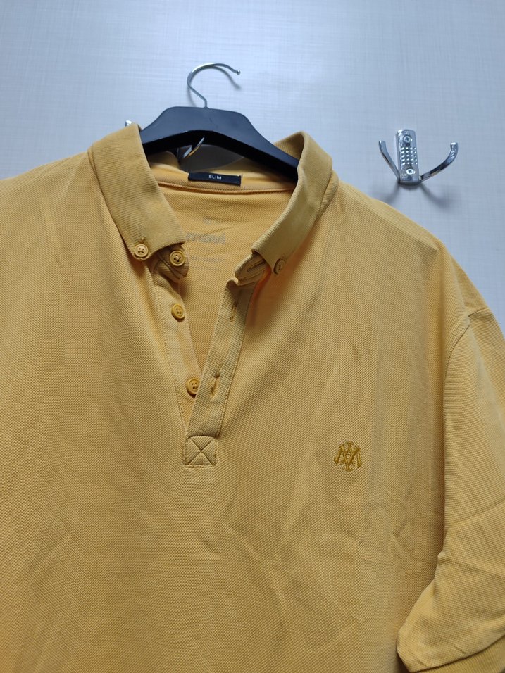 Erkek Sarı Düğmeli Polo Tişört - Görsel 3