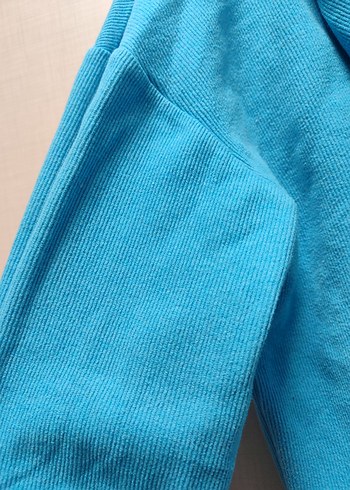 Mavi Kapüşonlu Sweatshirt - Görsel 2