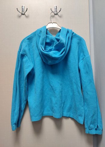 Mavi Kapüşonlu Sweatshirt - Görsel 3