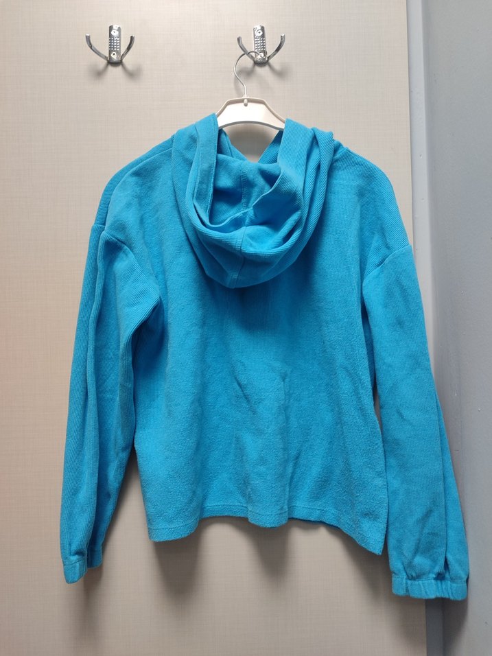 Mavi Kapüşonlu Sweatshirt - Görsel 3