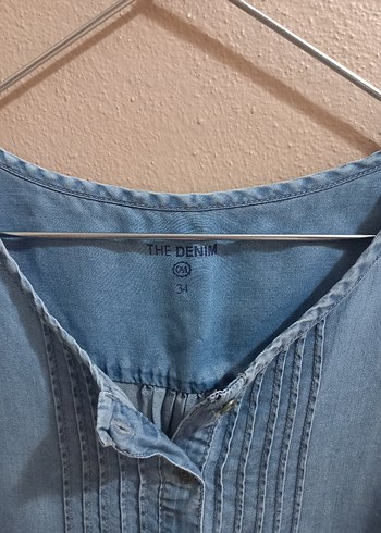 Mavi Denim Bluz V Yaka Düğmeli
