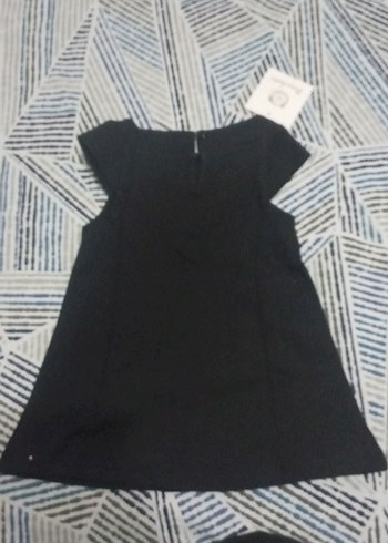 HelloBaby Nakışlı Kız Çocuk Siyah Elbise