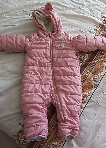 Pembe Kürklü Bebek Kış Tulumu - Görsel 2