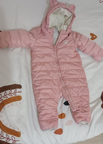 Pembe Kürklü Bebek Kış Tulumu - Görsel 3