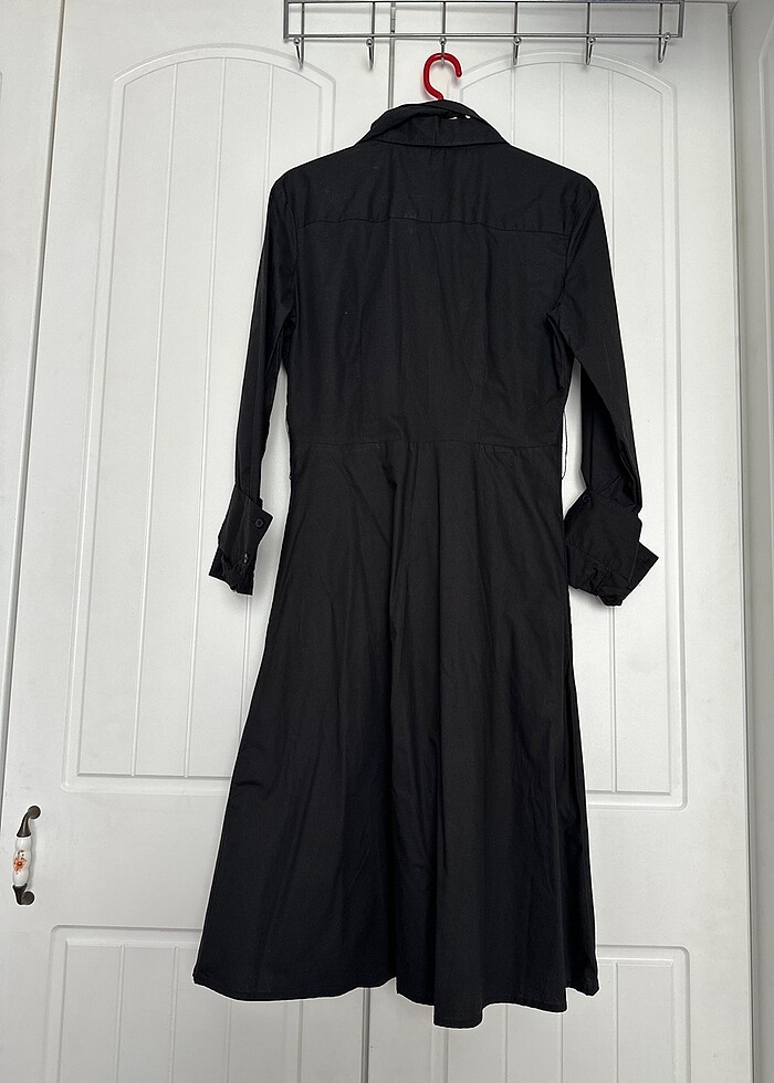 Siyah gömlek elbise - Görsel 2