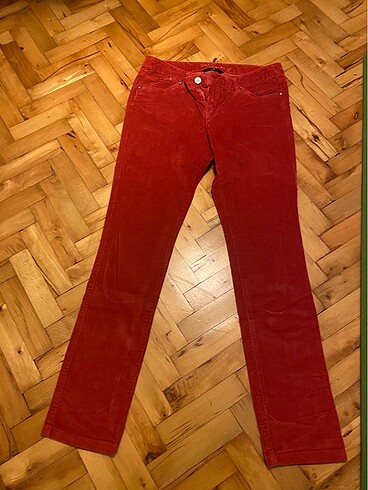 Xside Skinny Kadın Fitilli Kadife Koyu Pembe Pantolon 42/L beden