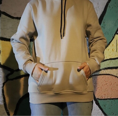 Diğer Taş Rengi İçi Polarlı Sweatshirt