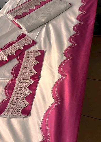 Bordo İşlemeli Geleneksel pike takımı - Görsel 4