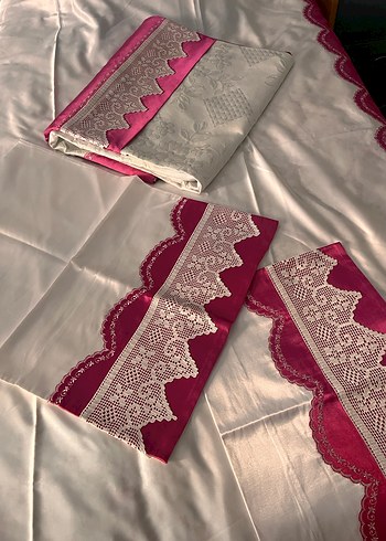 Bordo İşlemeli Geleneksel pike takımı - Görsel 3