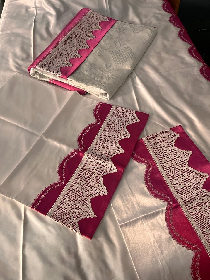 Bordo İşlemeli Geleneksel pike takımı - Görsel 3