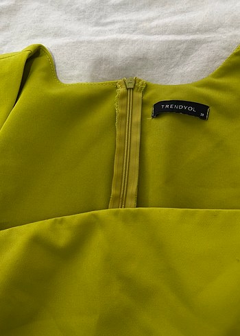 Sarı Midi Straplez Kadın Elbise - Görsel 3