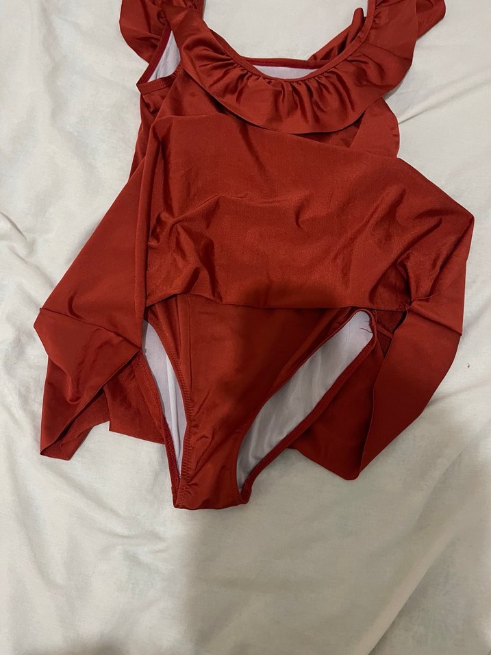 Kırmızı Fırfırlı Midi Kadın Elbise - Görsel 3