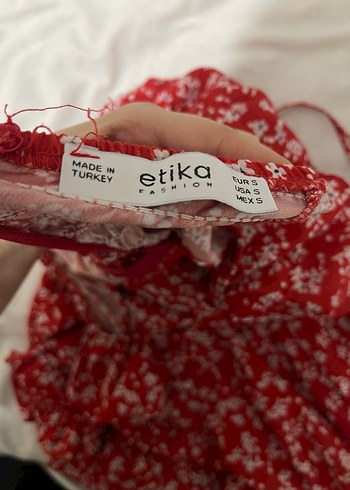 Kırmızı Straplez Midi Elbise - Görsel 3